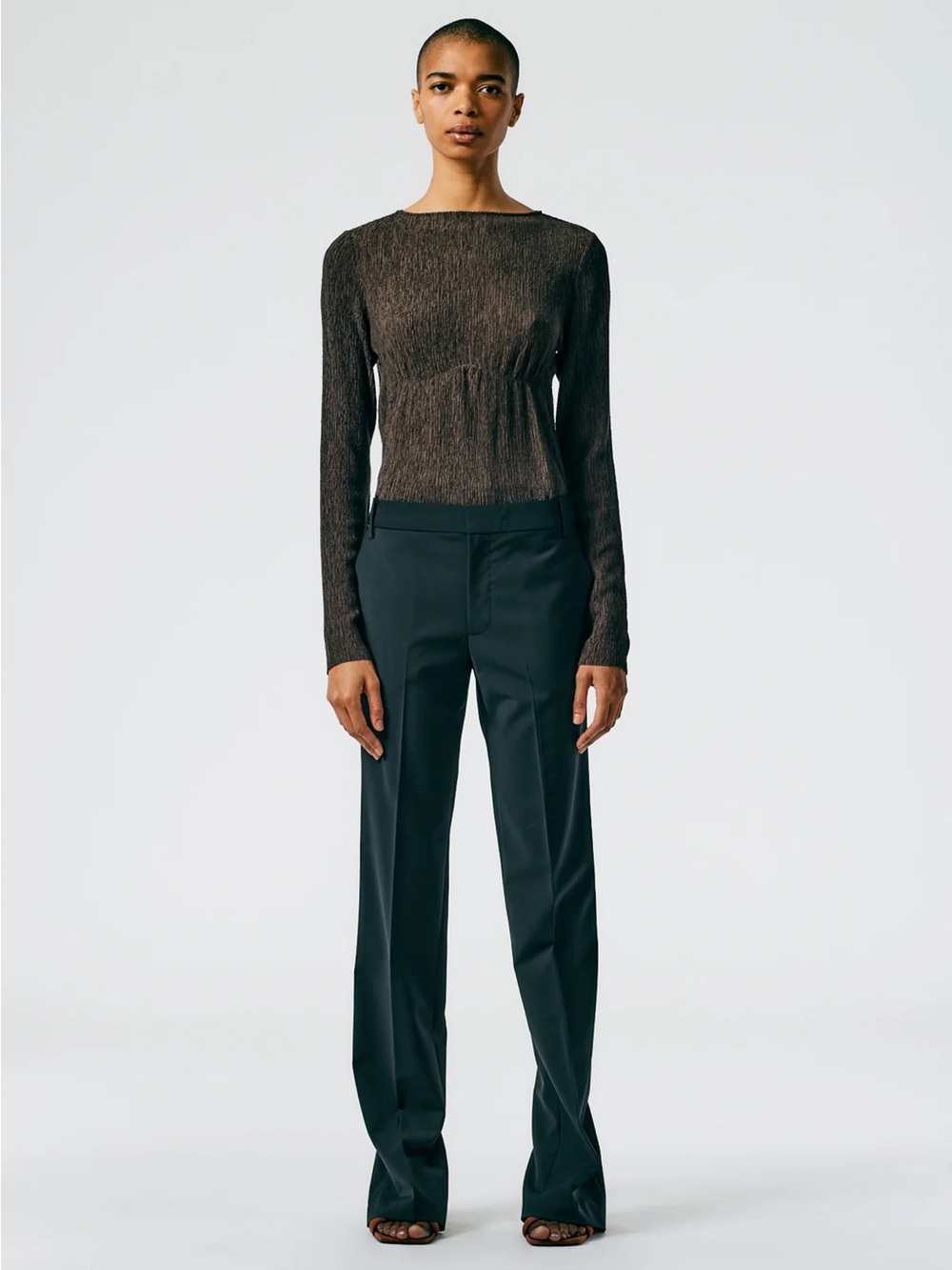 Tibi Effie Black Wide-Leg Dress Pants